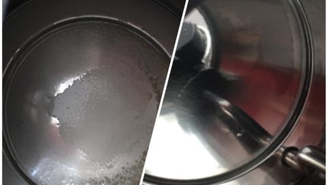 Antes y después de limpiar hervidor de agua